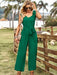 Women's woven temperament commuting waist slimming sleeveless jumpsuit