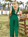 Women's woven temperament commuting waist slimming sleeveless jumpsuit