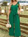 Women's woven temperament commuting waist slimming sleeveless jumpsuit