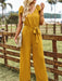 Women's woven temperament commuting waist slimming sleeveless jumpsuit