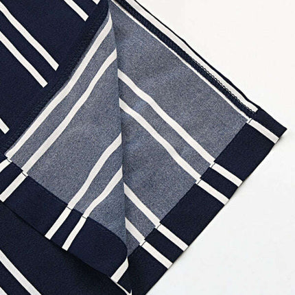 Women's striped commuter style slit high waist wide leg pants