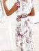 Floral Dream V-Neck Dress with Elegant Ruffle Sleeves