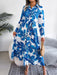 Women's Elegant Floral Lapel Shirt Dress