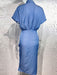 Elegant Lapel Neck Denim Dress with Pleated Waist - Versatile Style for Any Event