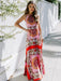 Captivating Red Bohemian Halter Dress for Stylish Elegance