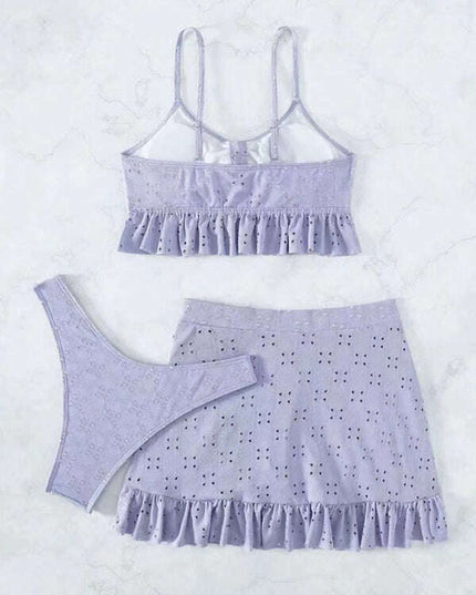 two piece swimsuit package hip skirt three piece swimsuit flash