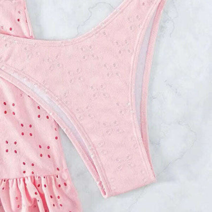 two piece swimsuit package hip skirt three piece swimsuit flash