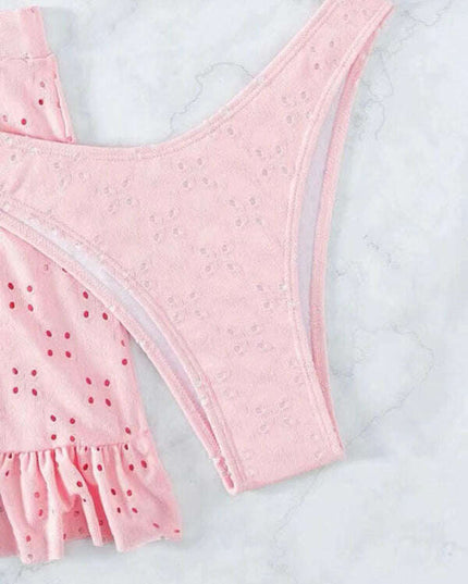 two piece swimsuit package hip skirt three piece swimsuit flash