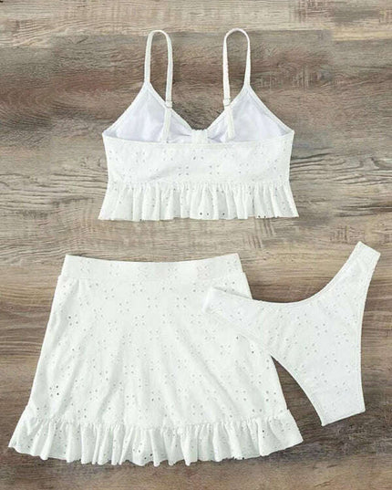 two piece swimsuit package hip skirt three piece swimsuit flash