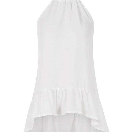 Chic Floral Halter Neck Maxi Dress with Ruffle Sleeves