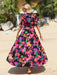 Bohemian Floral Print V-Neck Beach Dress