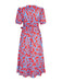 Floral Printed V-neck Dress with Ruffled Details for Women