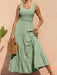 Elegant Pleated Swing Dress in Solid Color for Fashionable Ladies