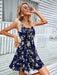 Elegant Elastic Waist Sleeveless Dress with Printed Skirt for Summer