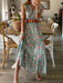 Elegant V-Neck Printed Skirt Dress - Elevate Your Style Statement