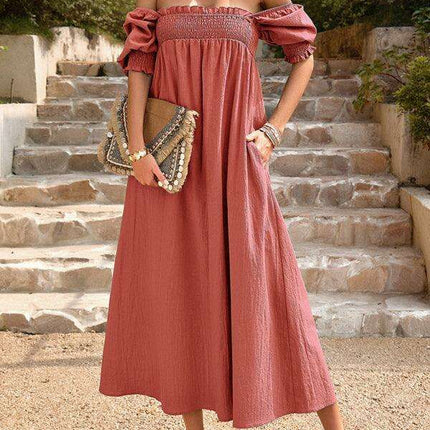 Elegant Cotton Maxi Skirt with Distinctive Collar Detail