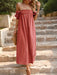 Chic Cotton Long Skirt with Unique Collar Design