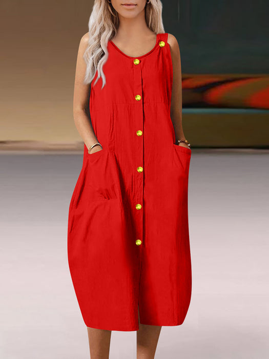 Adjustable Cotton Summer Dress with Versatile Straps for Effortless Style