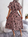 Leopard Print Tie Dress with Retro-Inspired Style for Stylish Women