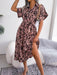 Leopard Print Tie Dress with Retro-Inspired Style for Stylish Women