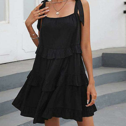 Charming Ruffled A-Line Summer Dress - Essential Addition for Women's Fashion