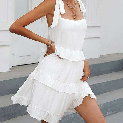 Charming Ruffled A-Line Summer Dress - Essential Addition for Women's Fashion