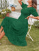 Elegant Jacquard Chiffon Pleated Dress - Women's Graceful Attire