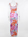 Allure Abstract Print Shoulder-Baring Maxi Dress