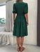 Luxurious V Neck Pleated Dress - Premium Women's Apparel