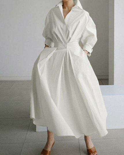 Timeless Elegance Solid Color Shirt Dress - Must-Have Fashion Essential for Every Woman