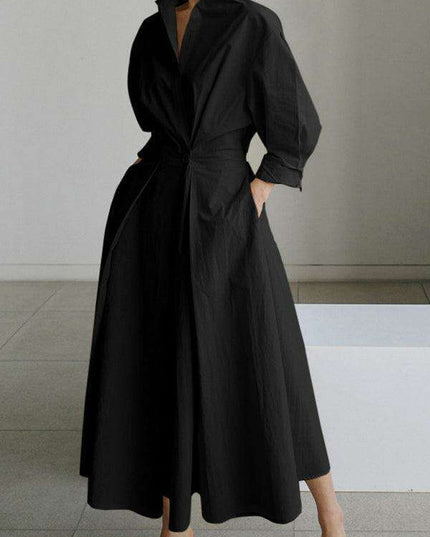 Timeless Elegance Solid Color Shirt Dress - Must-Have Fashion Essential for Every Woman