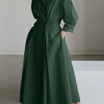 Timeless Elegance Solid Color Shirt Dress - Must-Have Fashion Essential for Every Woman