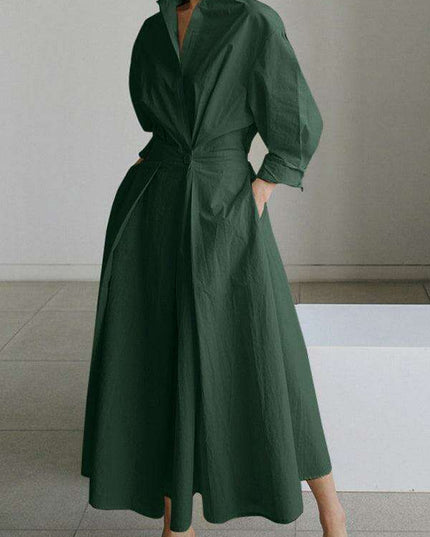 Timeless Elegance Solid Color Shirt Dress - Must-Have Fashion Essential for Every Woman