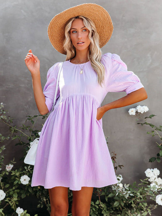 Elegant Solid Color Women's Dress for Effortless Chic in Spring and Summer