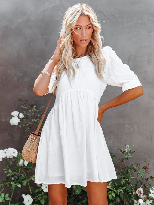 Chic Solid Color Women's Dress for Spring and Summer