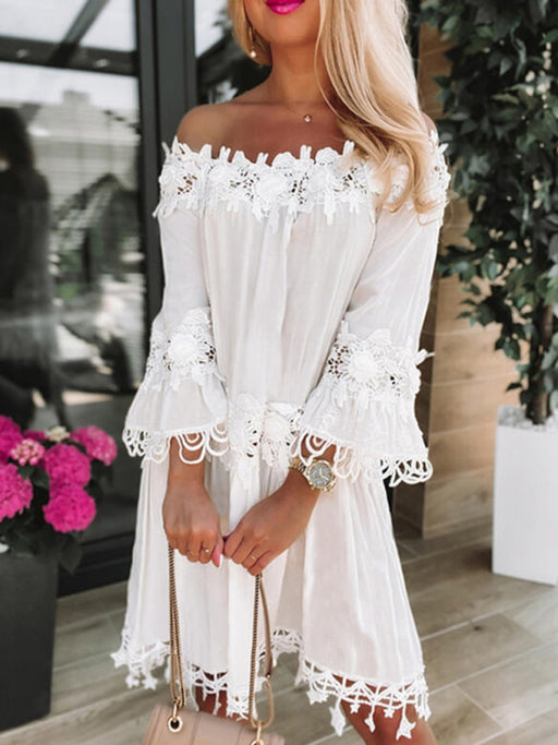 Elegant Lace One-Shoulder Holiday Dress with Strapless Design