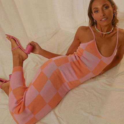 Elegant Wind Print Slim Fit Maxi Dress