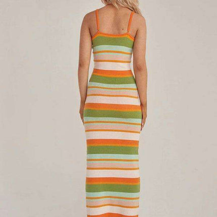 Elegant Wind Print Slim Fit Maxi Dress