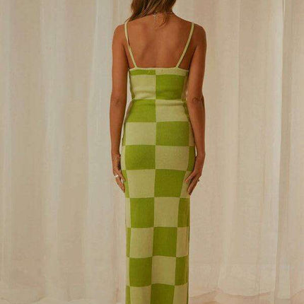 Elegant Wind Print Slim Fit Maxi Dress