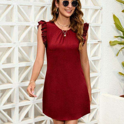 Sun-Kissed Serenity: Effortless Sleeveless Swing Dress in Solid Color for Summer Adventures