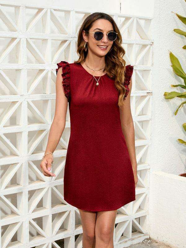 Sun-Kissed Serenity: Effortless Sleeveless Swing Dress in Solid Color for Summer Adventures