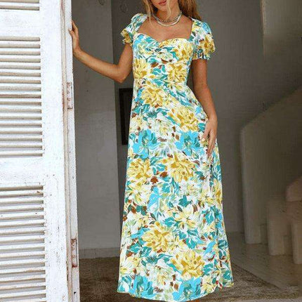 French Blossom Boho Sweetheart Fit & Flare Dress