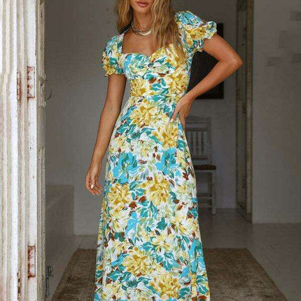 French Blossom Boho Sweetheart Fit & Flare Dress