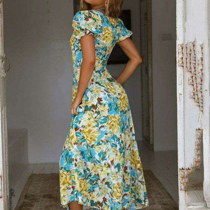 French Blossom Boho Sweetheart Fit & Flare Dress