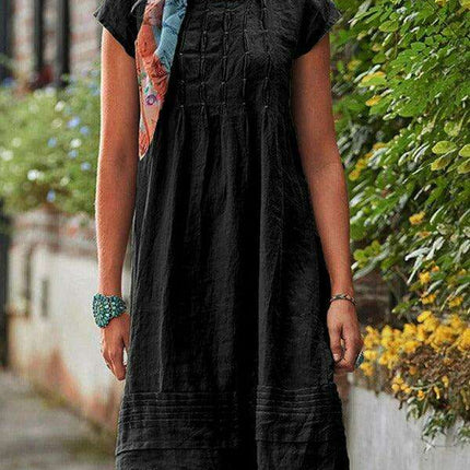 Elegant Ease: Mid-Length A-Line Dress for Everyday Charm