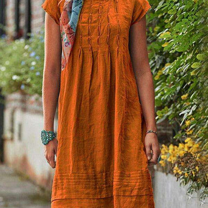 Elegant Ease: Mid-Length A-Line Dress for Everyday Charm