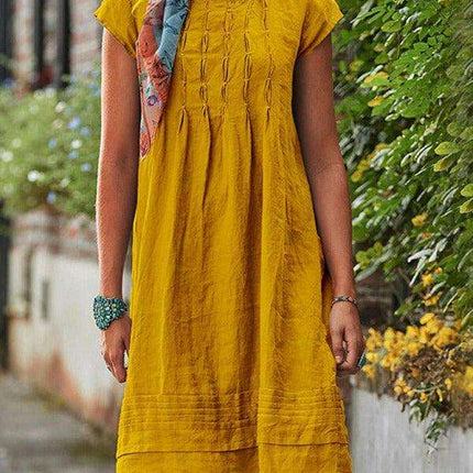 Elegant Ease: Mid-Length A-Line Dress for Everyday Charm