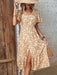 Floral Elegance Button Slit Dress - Versatile Spring-Summer Wardrobe Essential