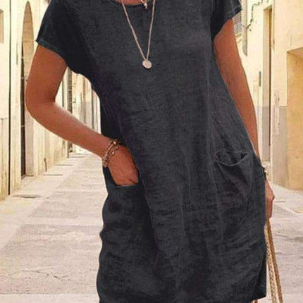Luxe Linen Summer Dress with Functional Pockets