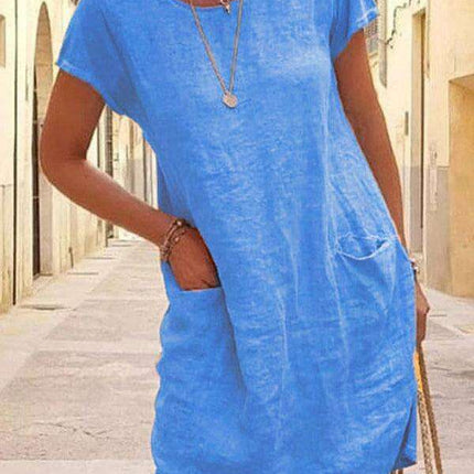 Luxe Linen Summer Dress with Functional Pockets